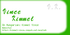 vince kimmel business card